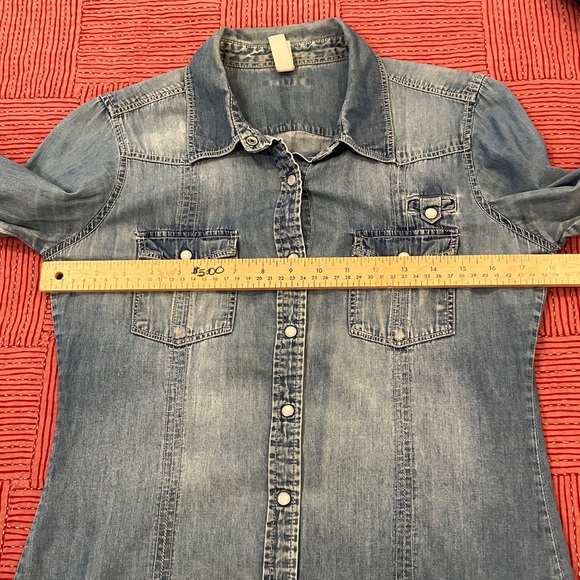 Warehouse One women’s small Light Blue fade Denim Shirt - Picture 7 of 14